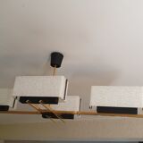 Arlus chandelier 4x2 brass lights prespex 1950/1960 vintage