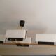 Arlus chandelier 4x2 brass lights prespex 1950/1960 vintage