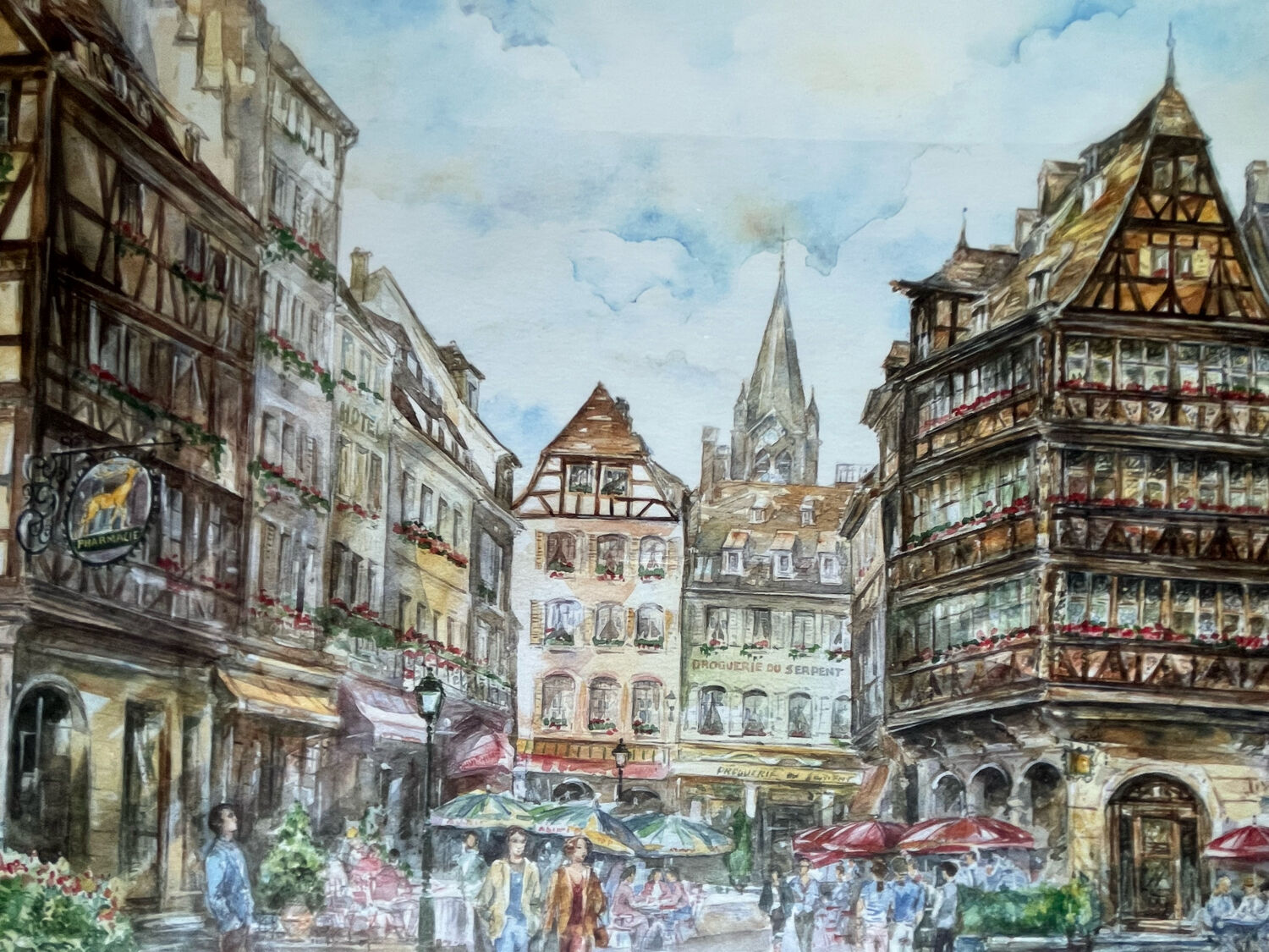 Watercolor of Strasbourg
