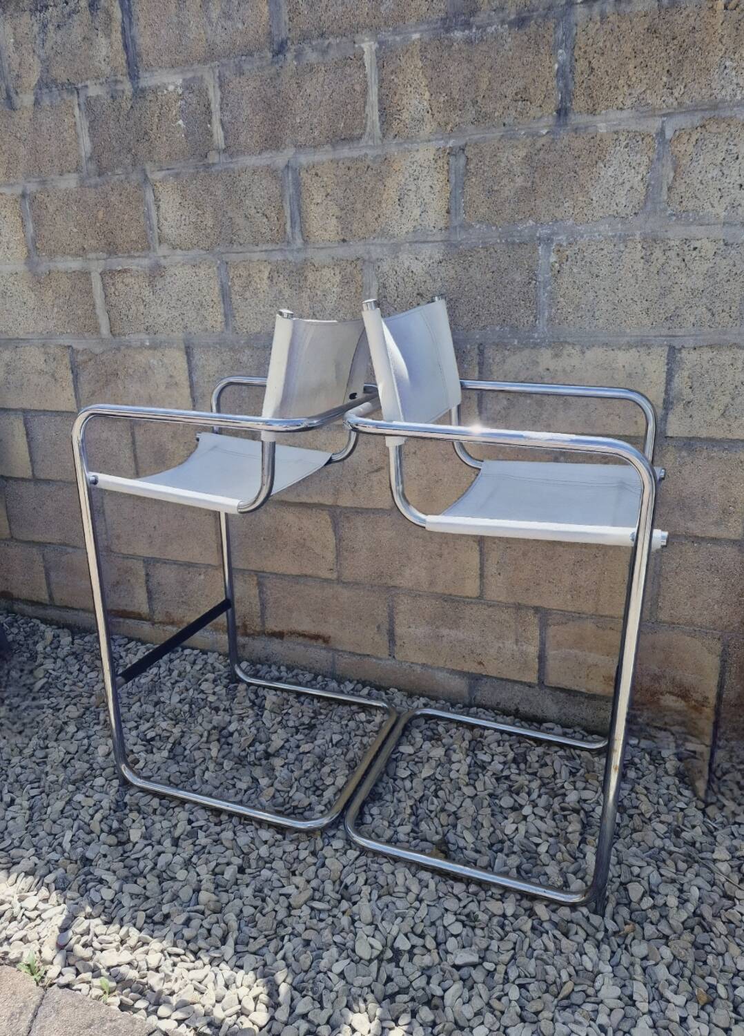 Italy 70's 2 leather bar stools