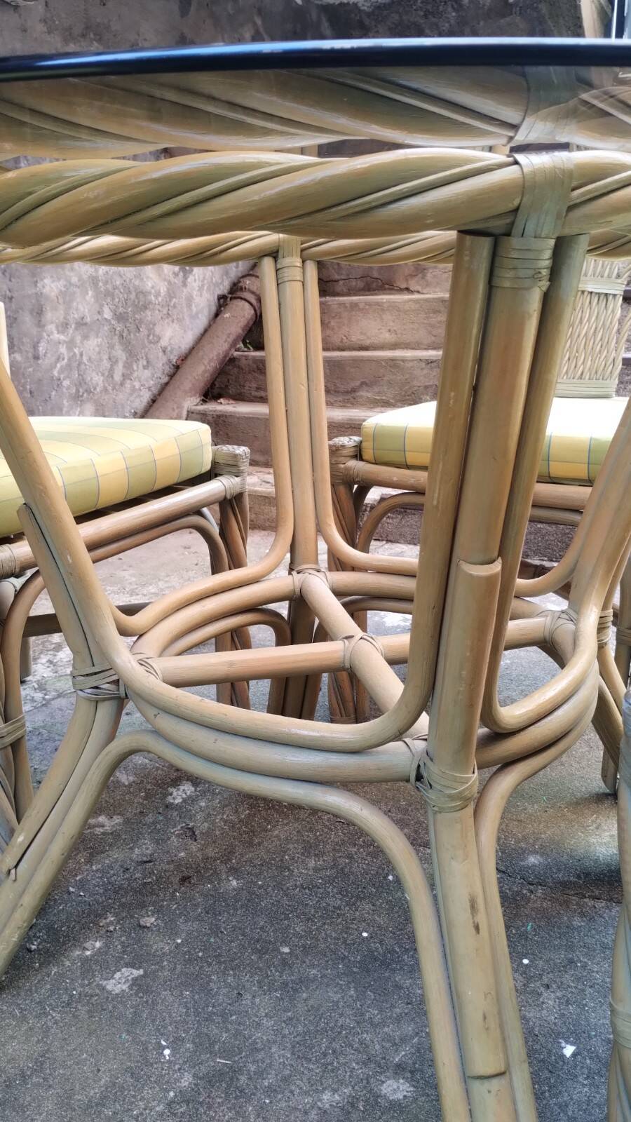 Bamboo garden dining set