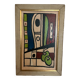 Peinture abstraite moderniste – Signée – Huile sur toile avec cadre en bois