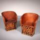 Folk art equipale ostrich chair leather mexico 1970s