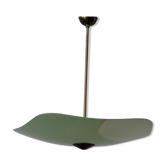 Suspension Art Deco en verre pentagonal vert, années 1940, Allemagne