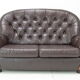 Mid-century Leatherette Two Seat Sofa,1990's.