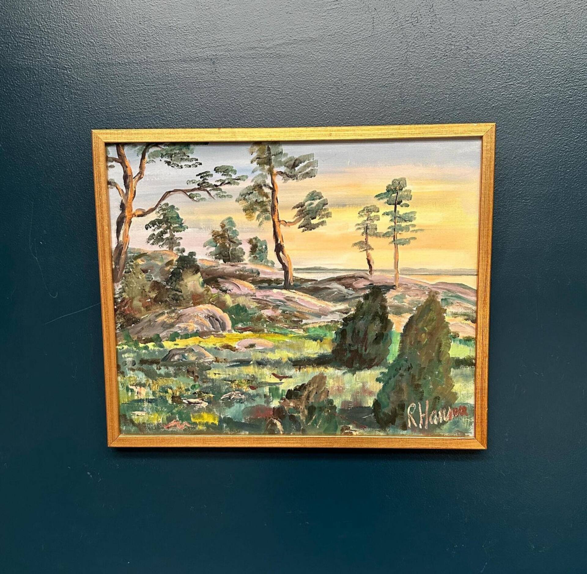 Original Mid 20th Century Painting – Rita Hansen (Oslo, 1924) – Framed