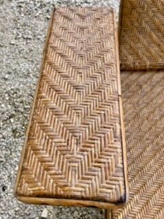 Old rattan chaise longue 20th century