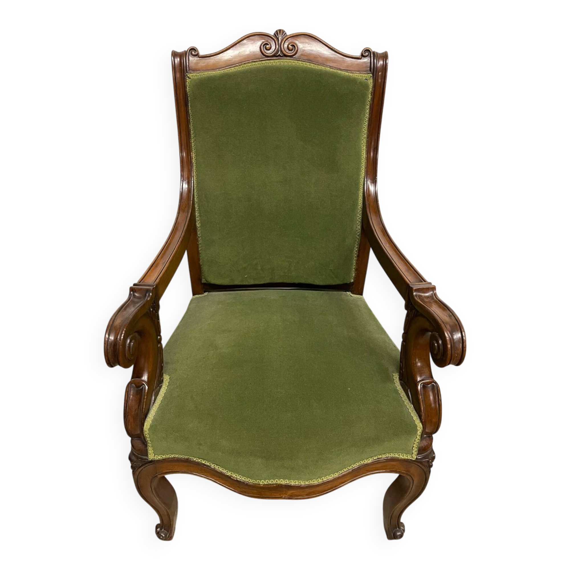 Fauteuil d’époque Napoléon III en acajou