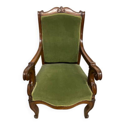 Fauteuil d’époque Napoléon III en acajou
