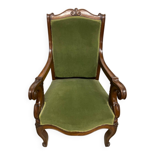 Fauteuil d’époque Napoléon III en acajou
