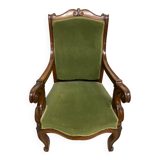 Fauteuil d’époque Napoléon III en acajou