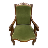 Fauteuil d’époque Napoléon III en acajou
