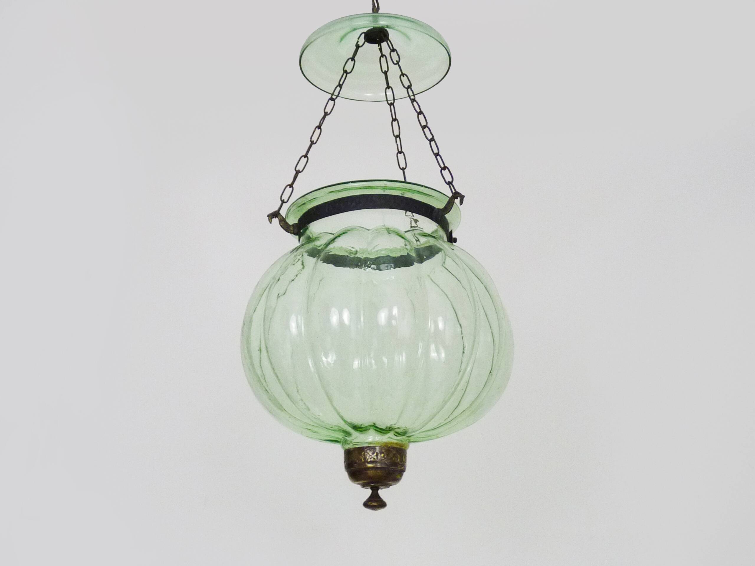 Glass bell lantern with its smoker. 19th century