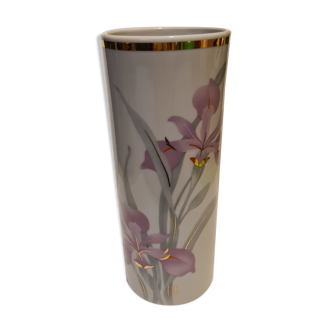Vase porcelaine de l'Abbaye décor fleurs