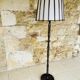 Vintage Floor Lamp Turned Wood, Bamboo Rattan Circa 1950s