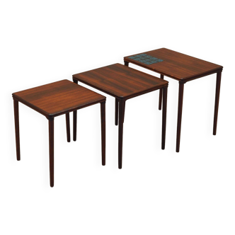 Set of three rosewood tables, Danish design, 1960s, production: Denmark