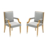 Paire de fauteuils en frêne néoclassiques d’André arbus 1940