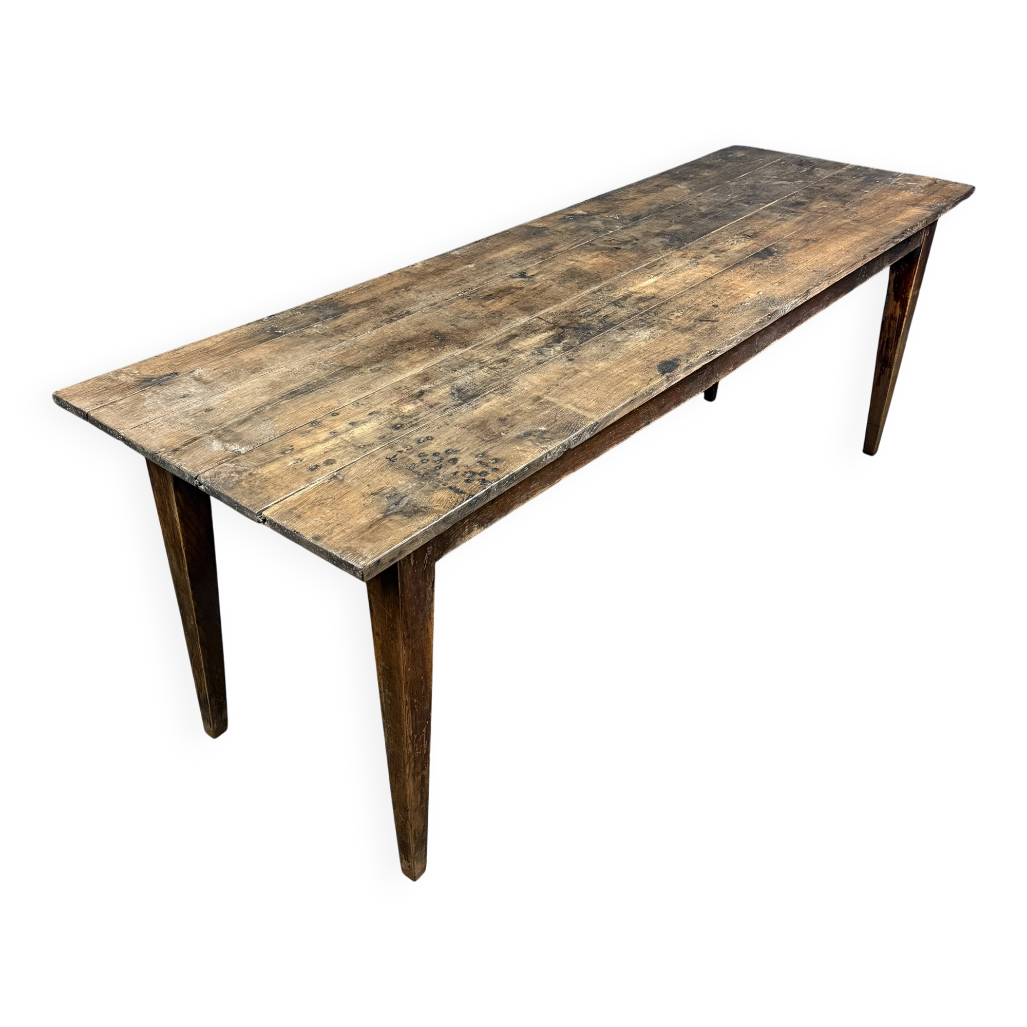 Rustic French oak farmhouse dining table