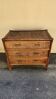 Commode vintage en rotin et osier tressé – 3 tiroirs / Style Boho & Chabby