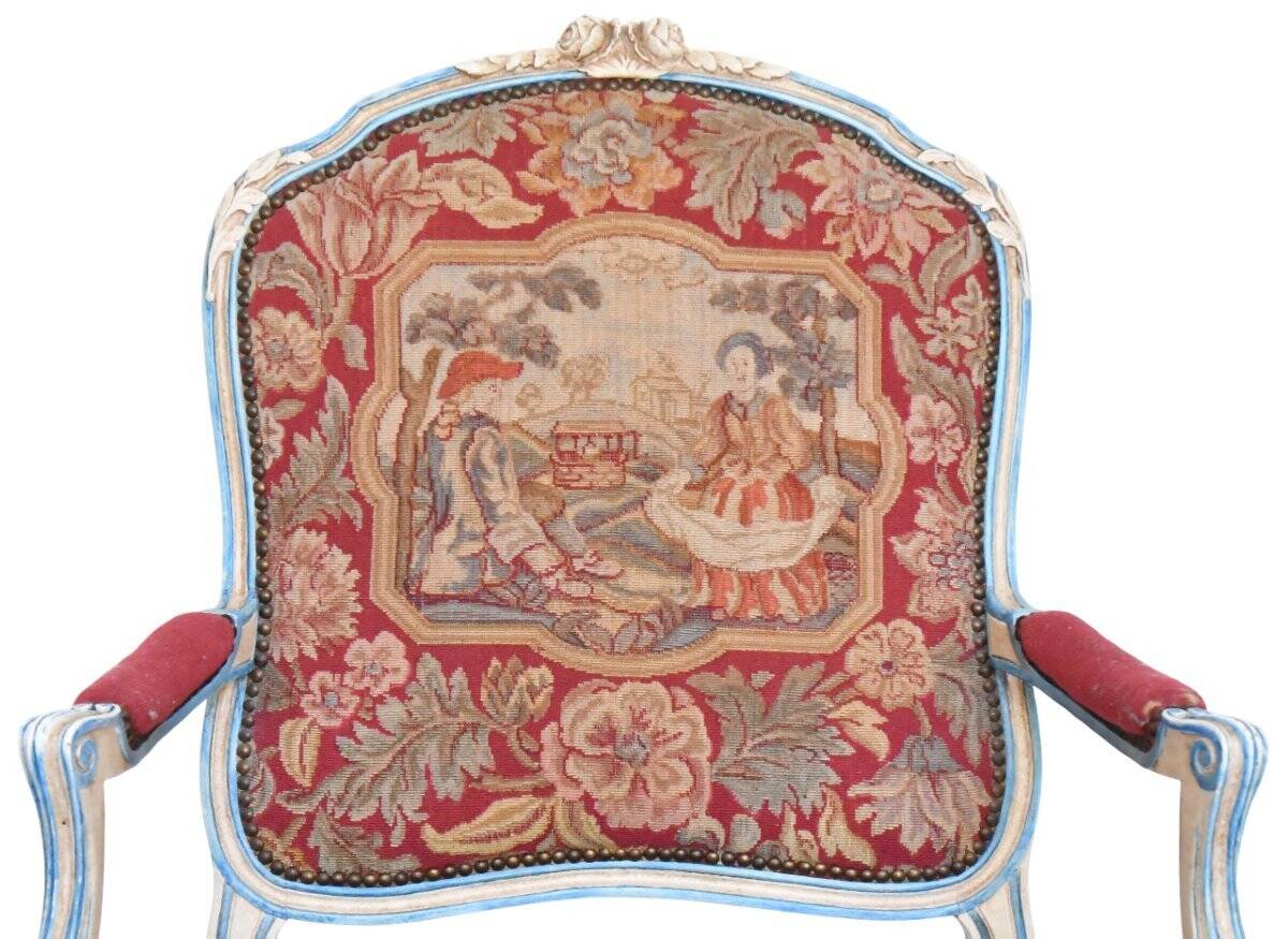 Pair of Louis XV style cabriolet armchairs