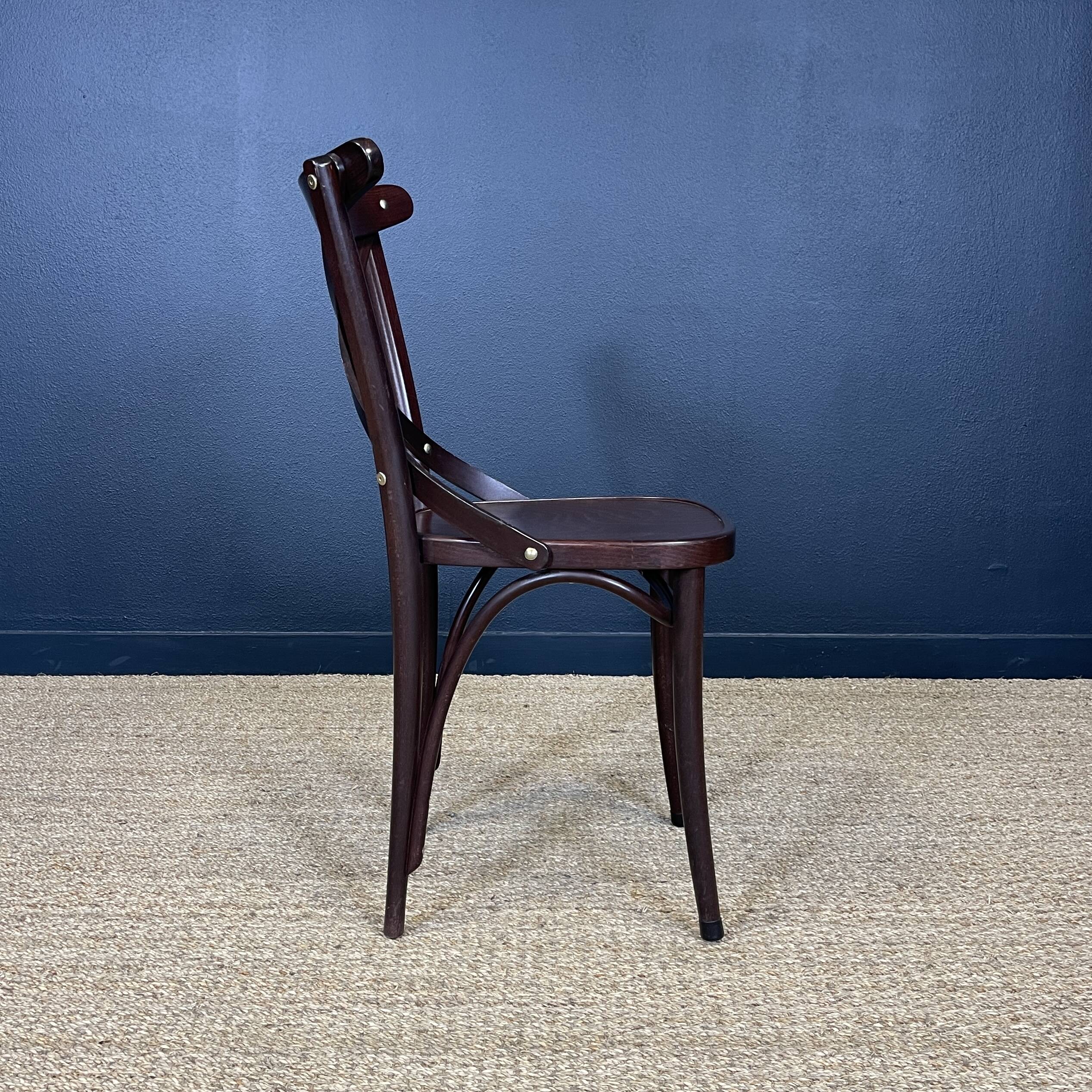 Set of 6 bistro chairs, josephine model, dark wood