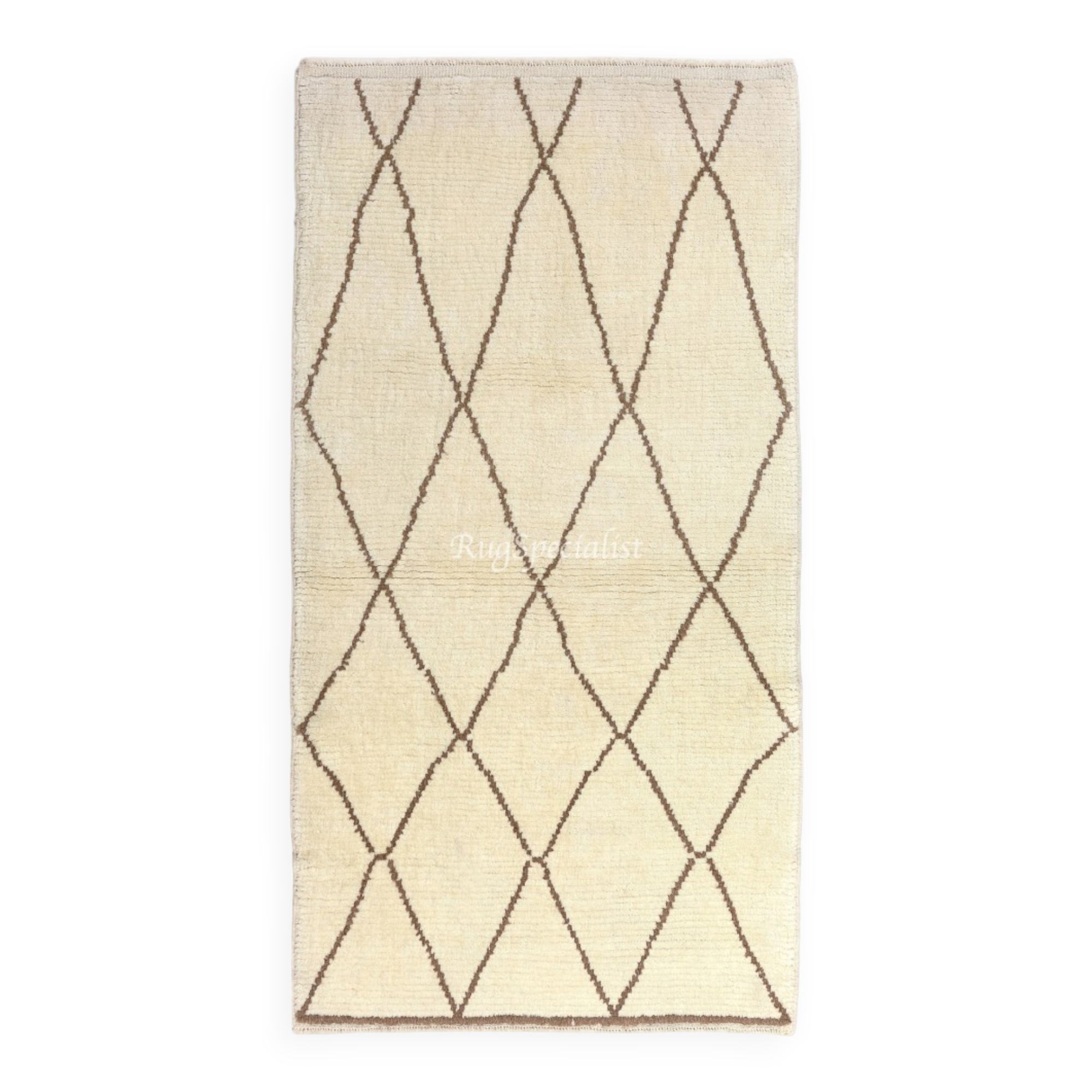 Modern Moroccan Rug, 100% Natural Undyed Wool, Custom Options Available