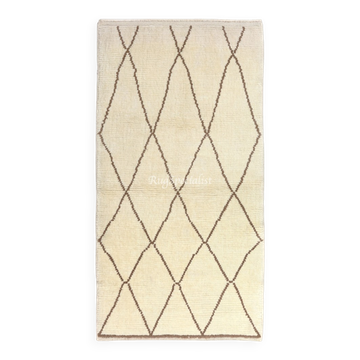 Modern Moroccan Rug, 100% Natural Undyed Wool, Custom Options Available