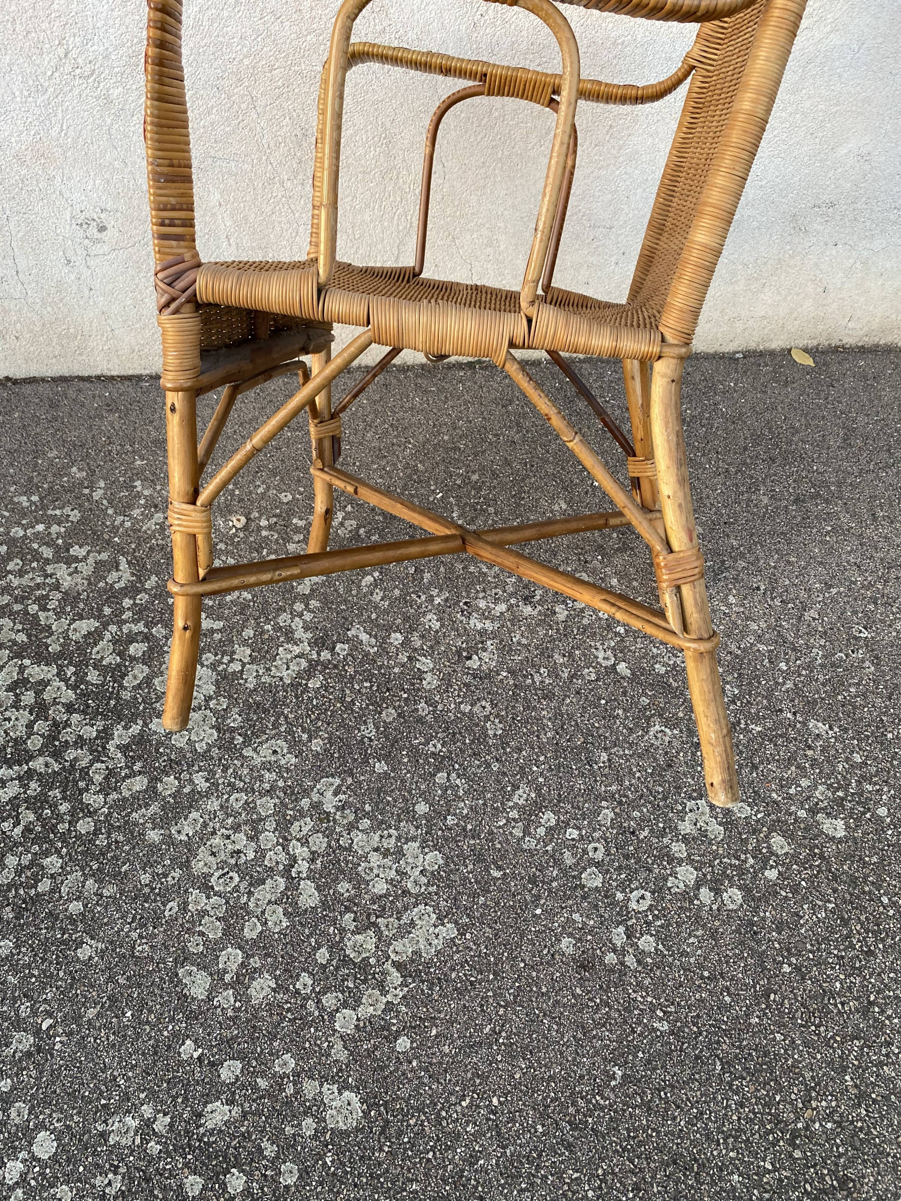Vintage wicker armchair
