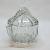 Art deco sugar bowl in molded pressed glass