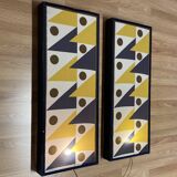 Pair of large "Scandinavian Design" wall lights.