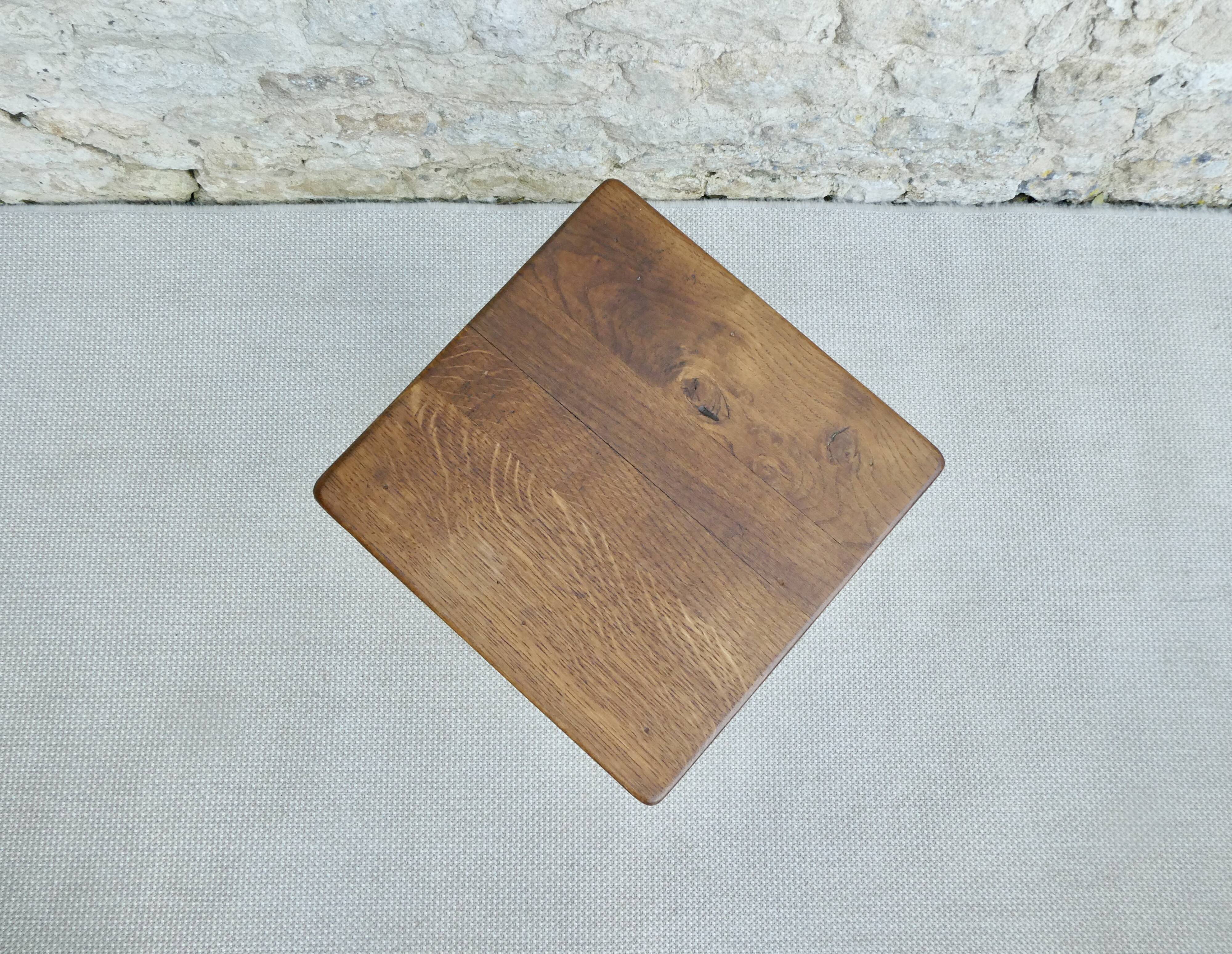 Tabouret en bois massif, bistrot, années 60