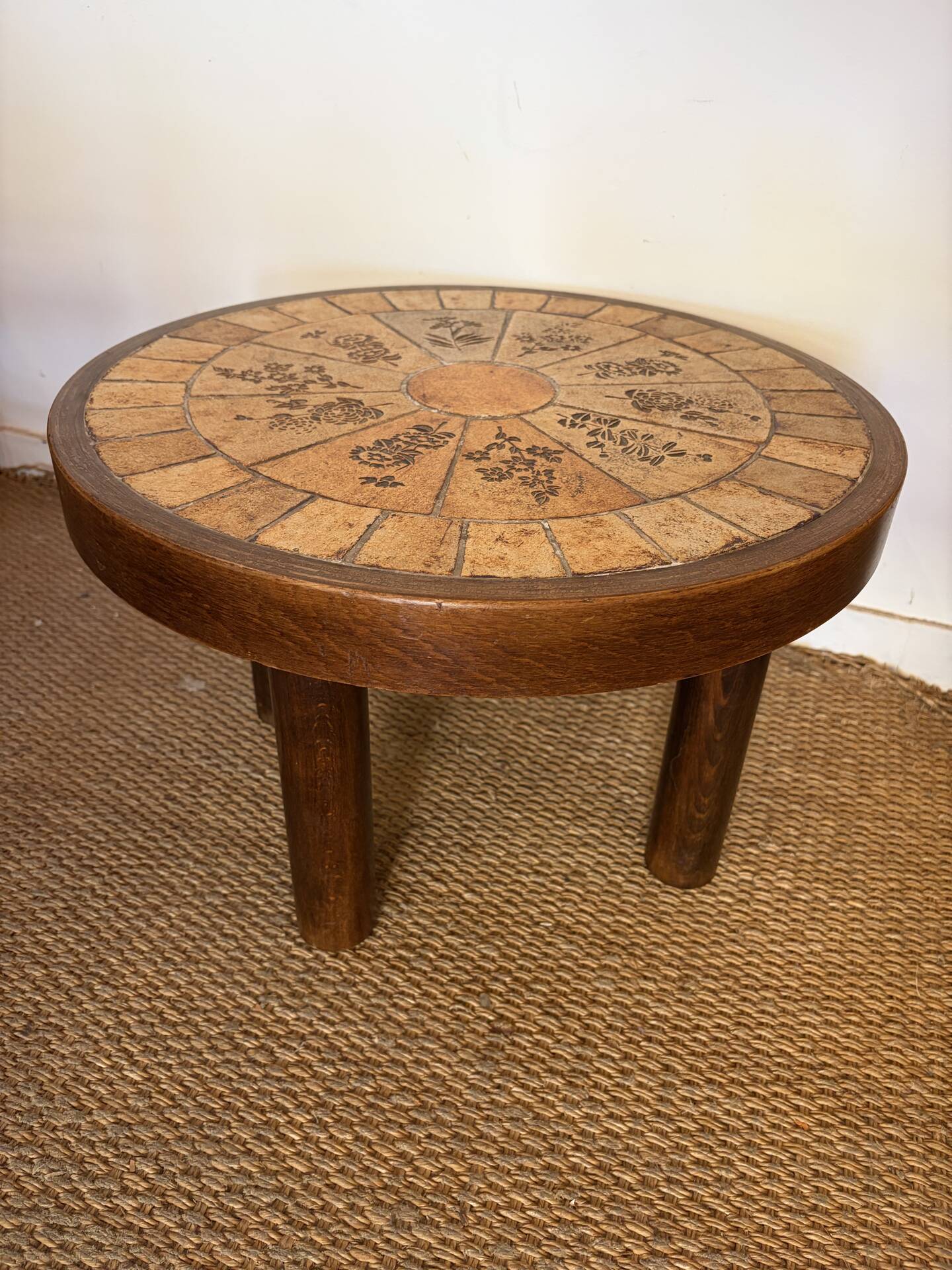 Mini ceramic coffee table Herbiers Vallauris 1960s