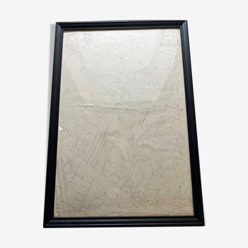 Affiche grande carte plan de paris ancienne 1739