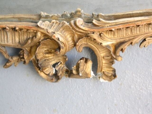 Mirror Louis XV style gilded 68x88cm stucco