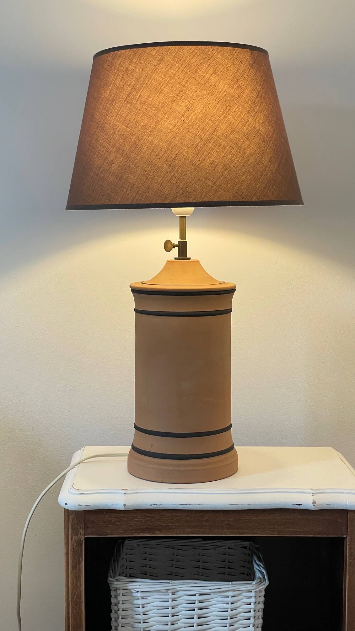 Lampe terracotta façon chanel vintage