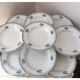 Ensemble de 9 assiettes Terre de fer fleurs vertes St Amand