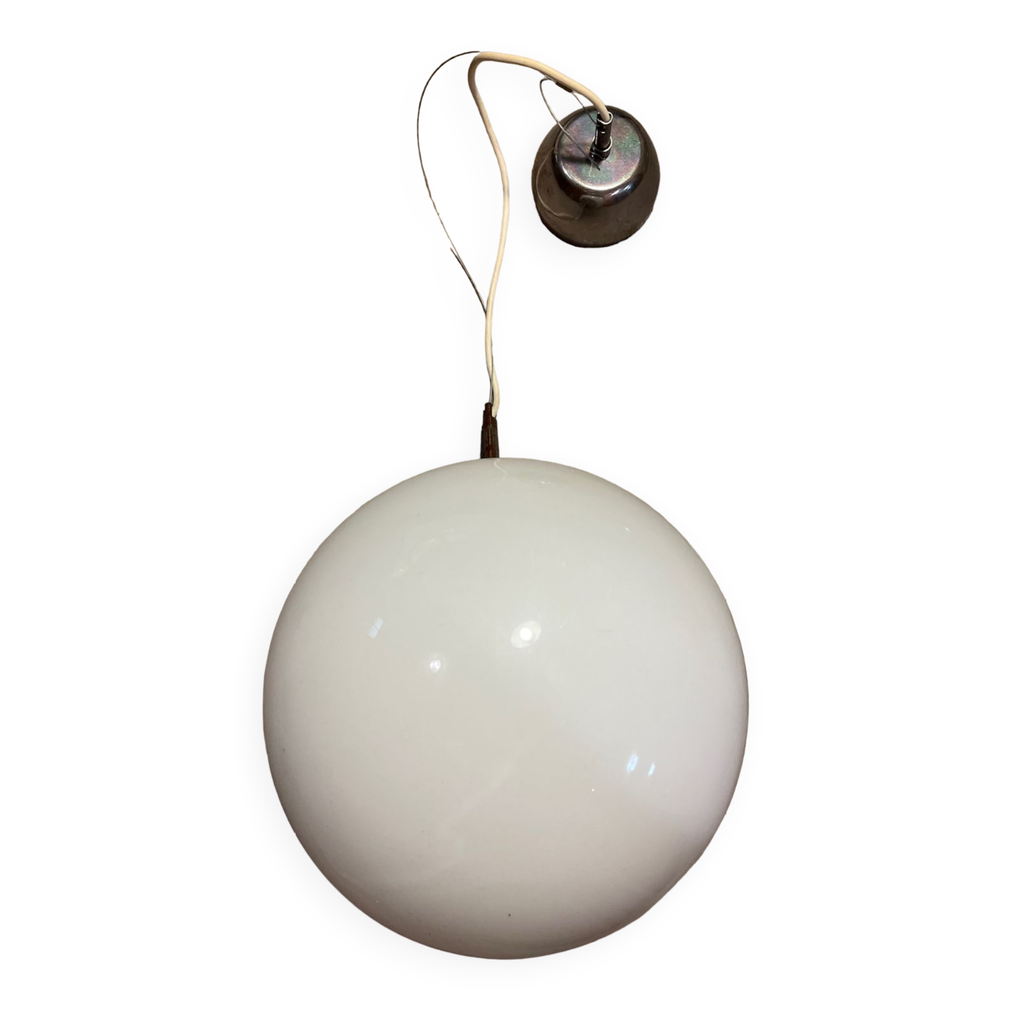 White glass ball suspension