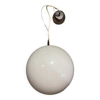 Suspension boule en verre blanc