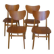 Set of 4 teak butterfly dining chairs, 1960s