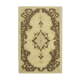 1950s hand-knotted contemporary turkish beige rug 155 cm x 235 cm