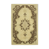 1950s hand-knotted contemporary turkish beige rug 155 cm x 235 cm