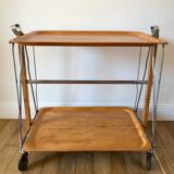 Scandinavian service in beech wood metal and metal upright in 60s