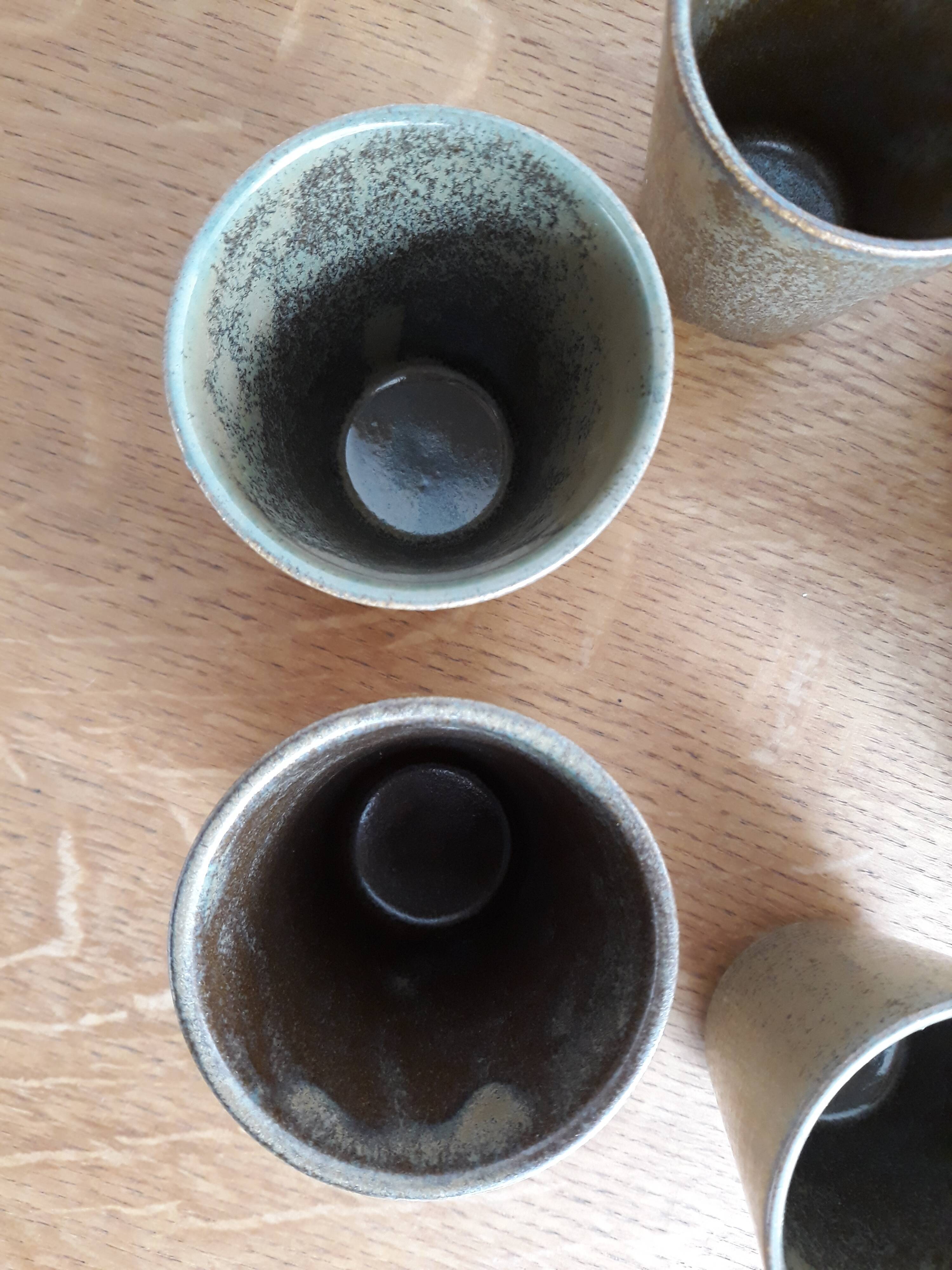 Lot de 6 verre ou tasse en grès