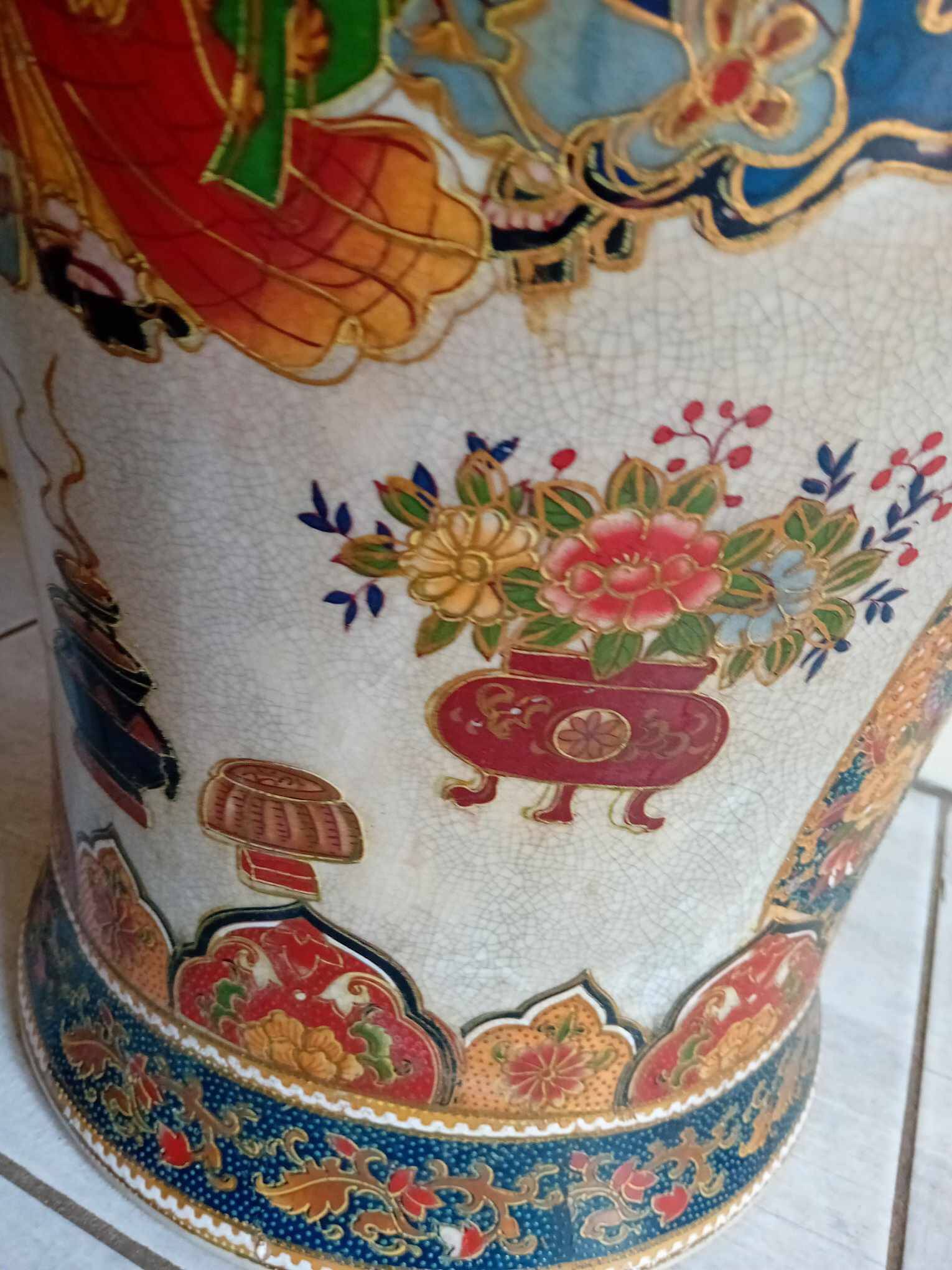 Neck vase Palace Chinese porcelain cartridges