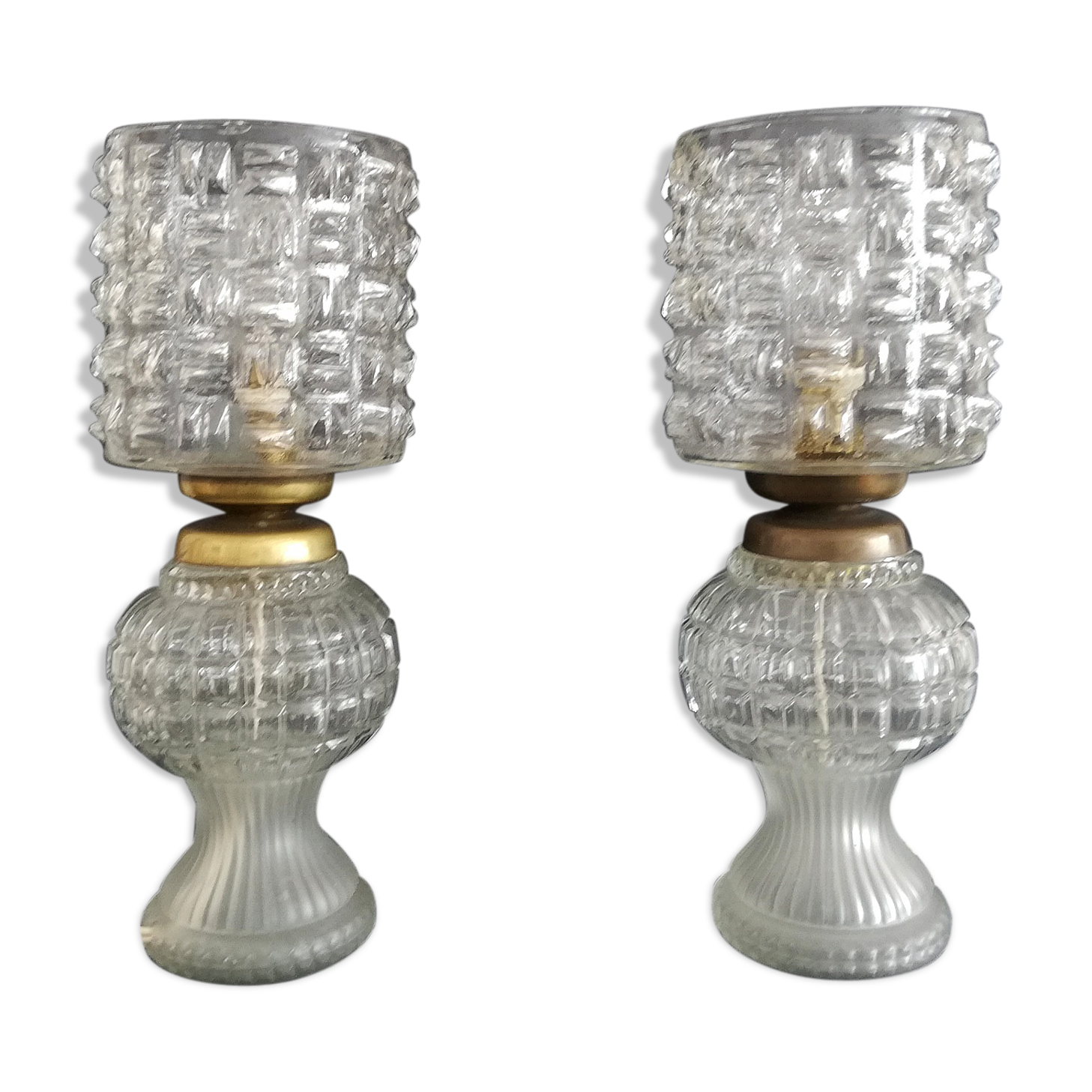 Pair of crystal lamps 1960