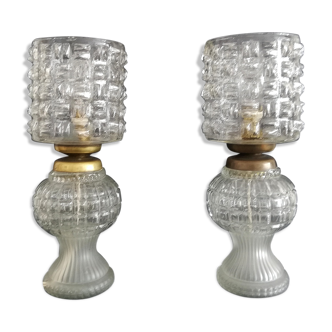 Paire de lampes en cristal des années 1960
