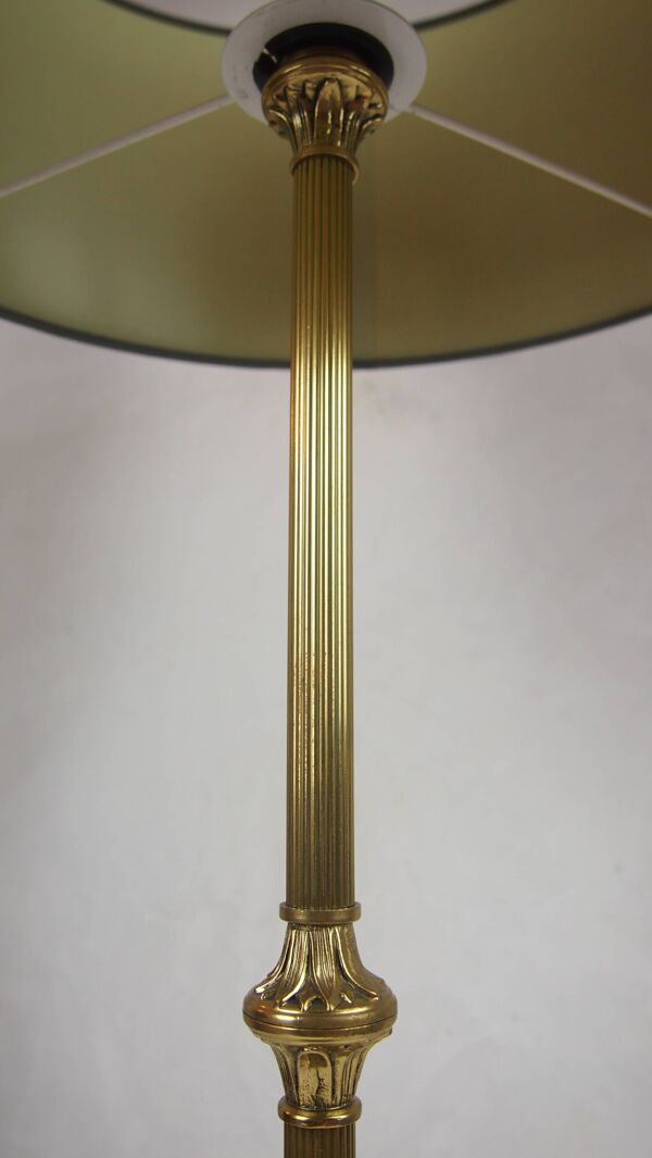 Lampe Table Bureau EMPIRE Colonne Antique Neo Classical Bronze dore