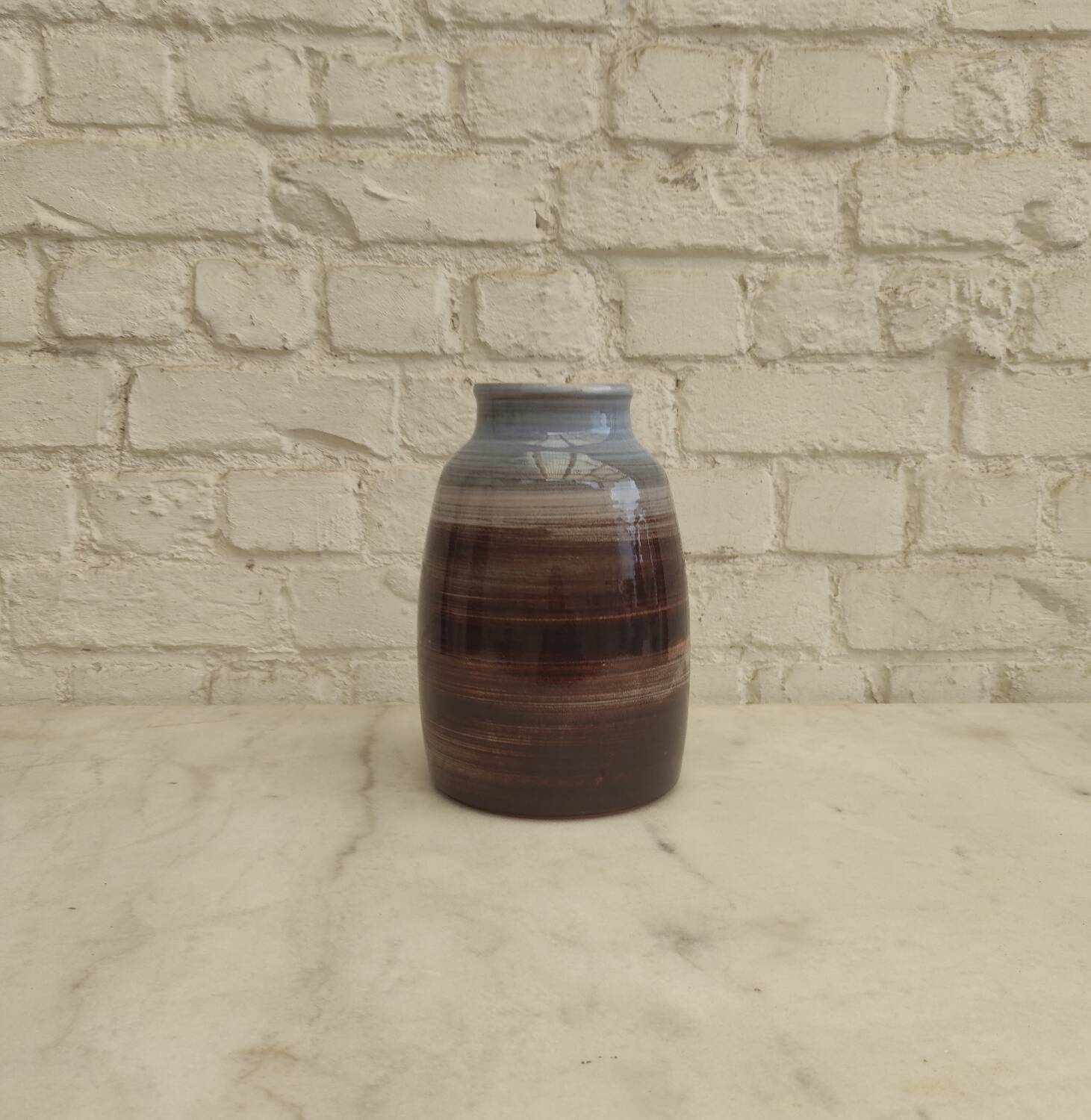Artisanal stoneware vase Signed