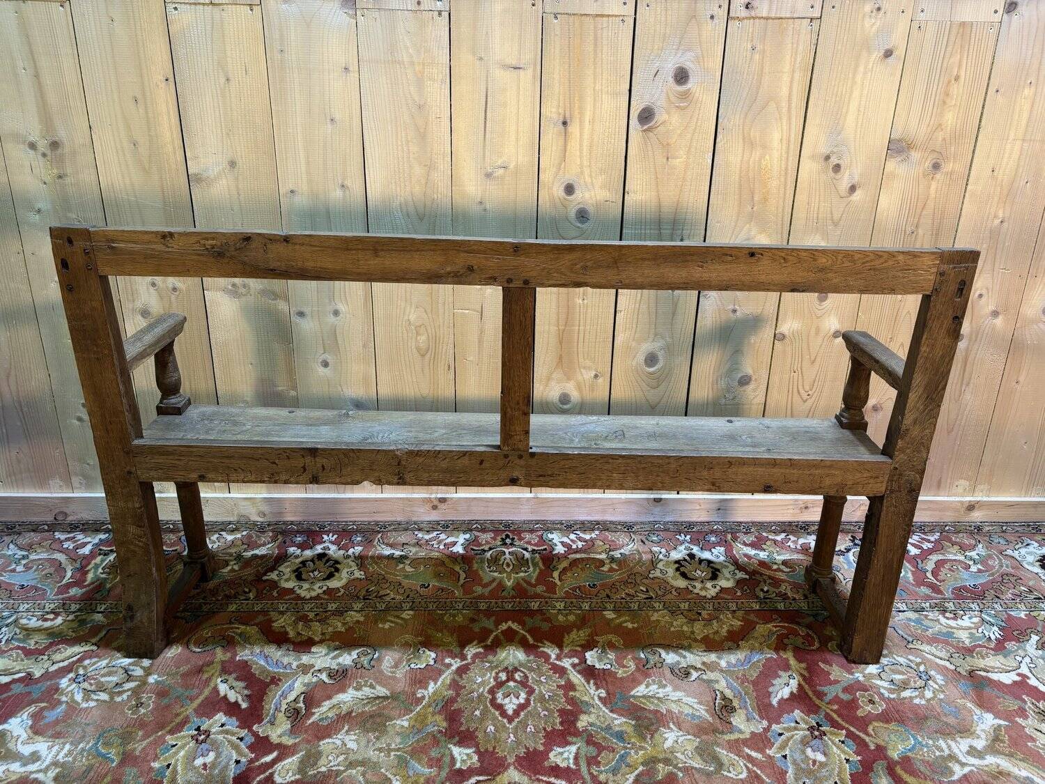 Antique wooden bench – Rustic work – 19th / early 20th century