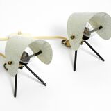 Pair of Mid Century Modern metal brass table and wall lamps by Ernest Igl